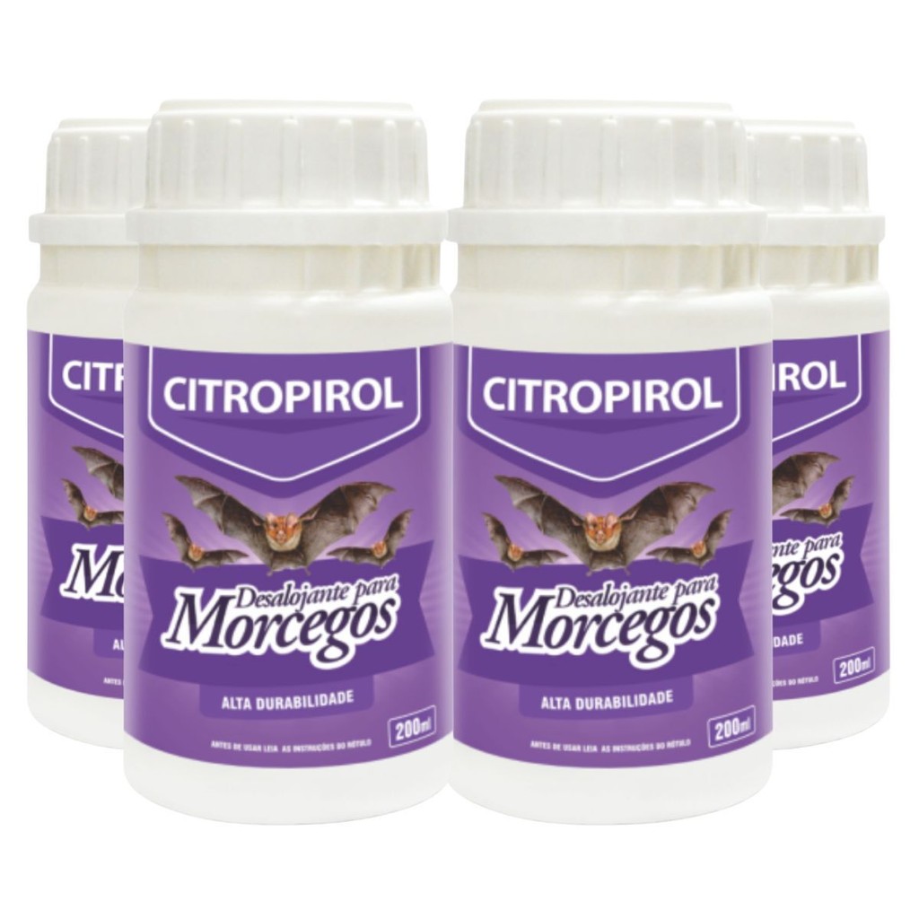 Kit 4 Citropirol Repelente Líquido Morcegos Citromax - 200mL em Oferta na Shopee
