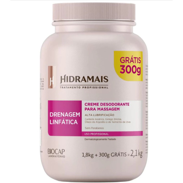 Hidramais Creme Massagem Drenagem Linfática 2,1Kg