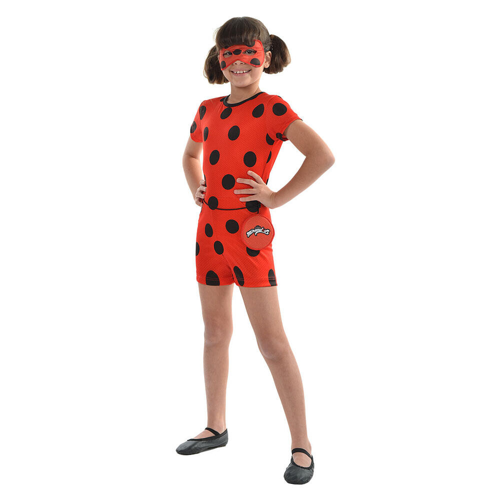 Fantasia Ladybug Miraculous Curto Infantil C/Máscara Pochete