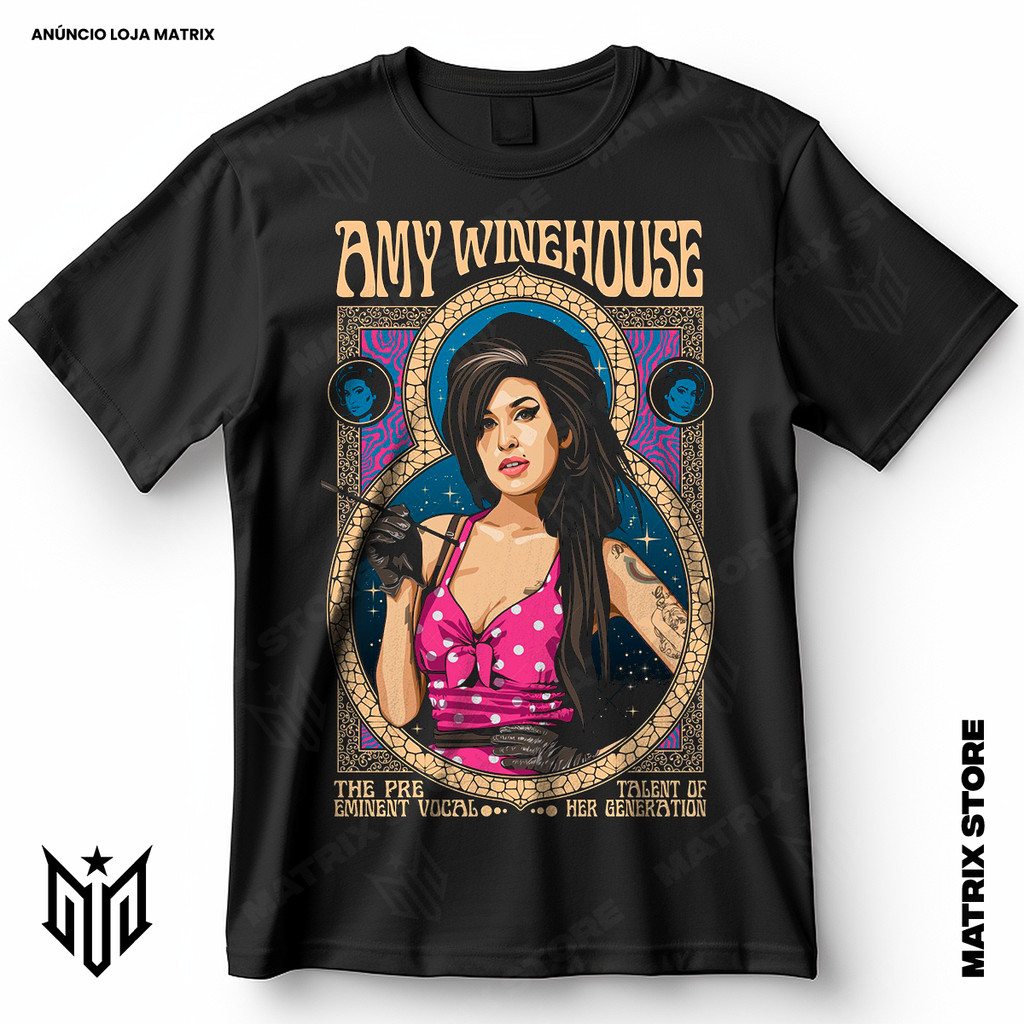 Camisa Amy Winehouse Blusa Camiseta de Artistas Internacionais 100% Algodão em Oferta na Shopee