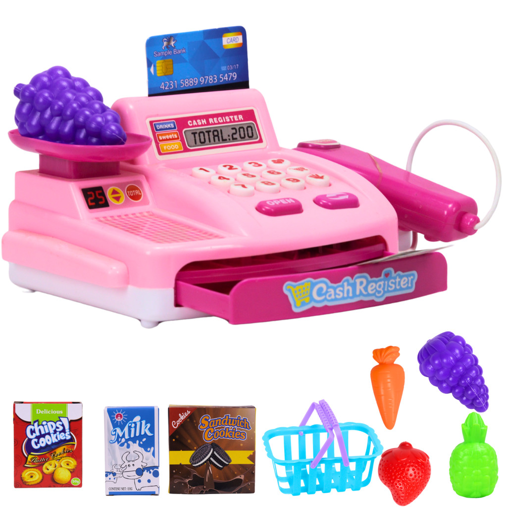 Caixa Registradora de Brinquedo Frutas Luz Som Rosa Castela em Oferta na Shopee
