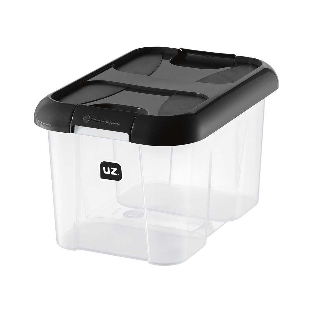 Caixa Organizadora Plus 10 Litros Preto UZ - Guardar brinquedos, documentos, livros, itens de cama, mesa e banho