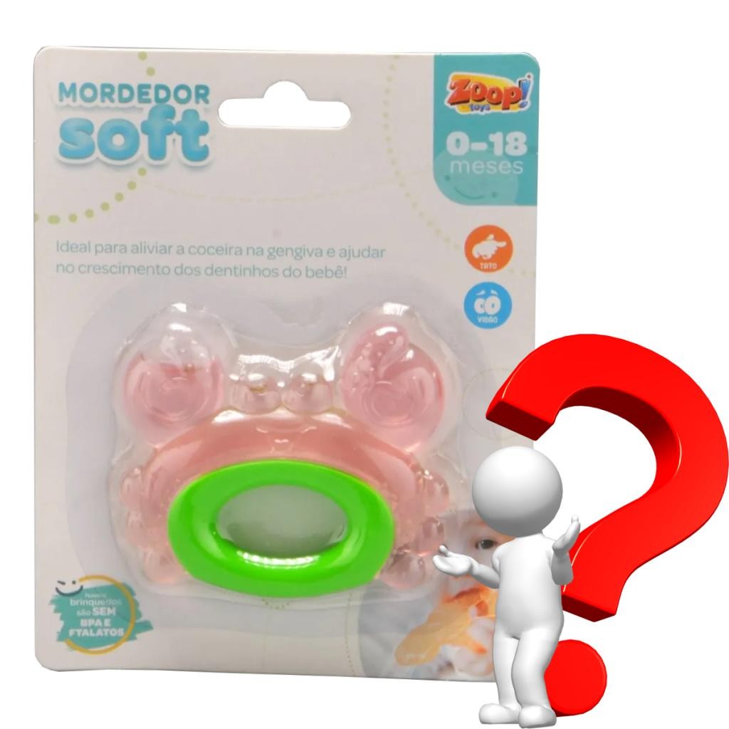 Mordedor Soft Caranguejo Zoop Toys Silicone Macio Cores Vibrantes Tatil Sensorial Infantil