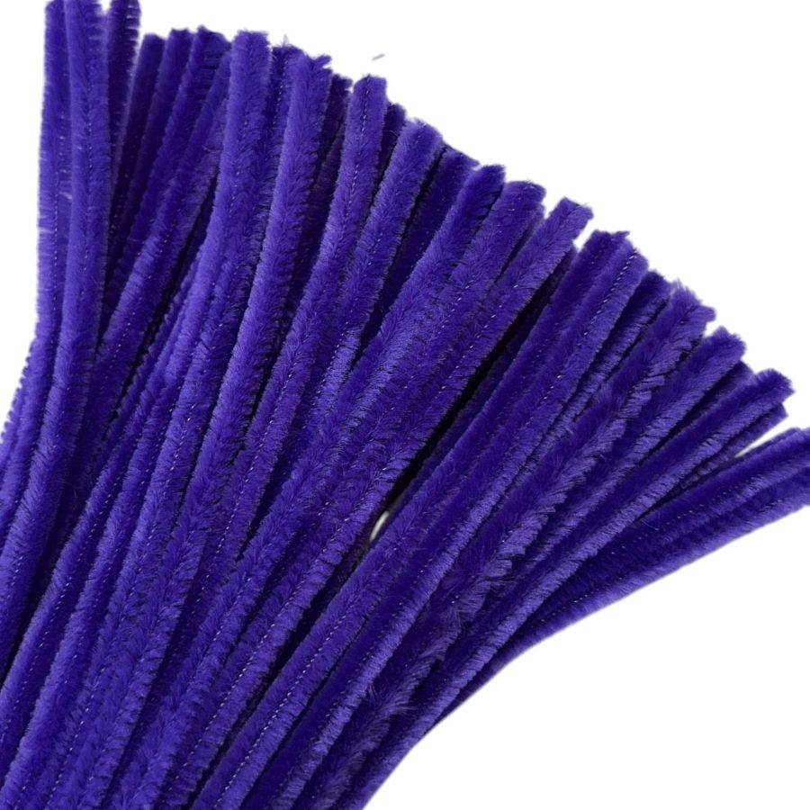 Haste de Chenille 30cm - Roxo - 100 unidades | Limpador Cachimbo, Fios Flexíveis, Pelúcia para Artesanato, DIY