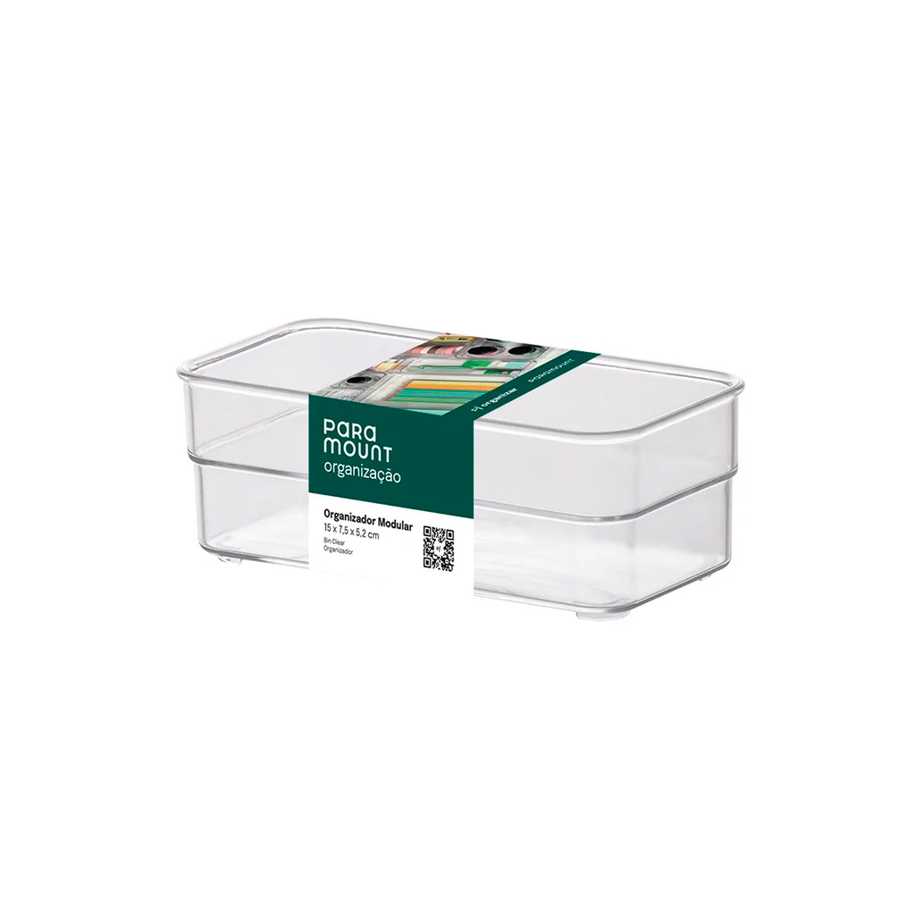 Organizador Modular Acrílico Transparente Diamond 15x7,5x5,2cm P/ Organização de Gavetas, Armários e Geladeiras