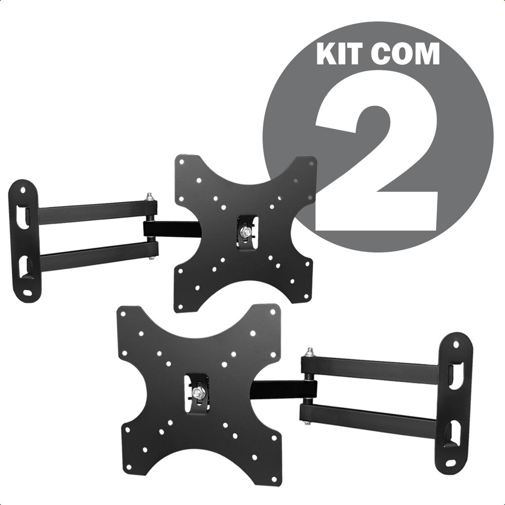 Kit 2 Suporte Articulado De Parede Para TV 14 á 42 Polegadas Para Smart Led Lcd Tv