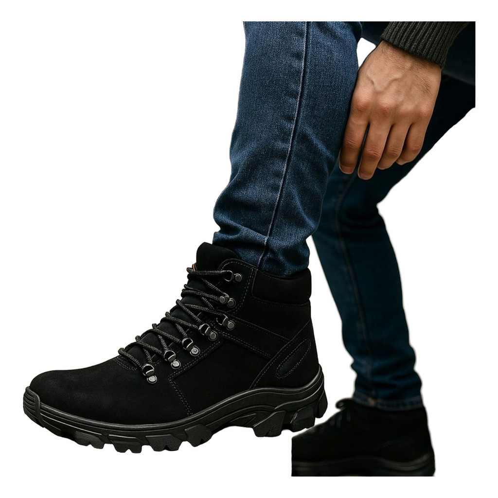 Coturno Masculino Bota Adventure Tratorado Natureza Couro