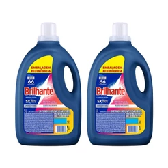 Kit 2 Lava-Roupas Líquido Brilhante Limpeza Total 5 Litros