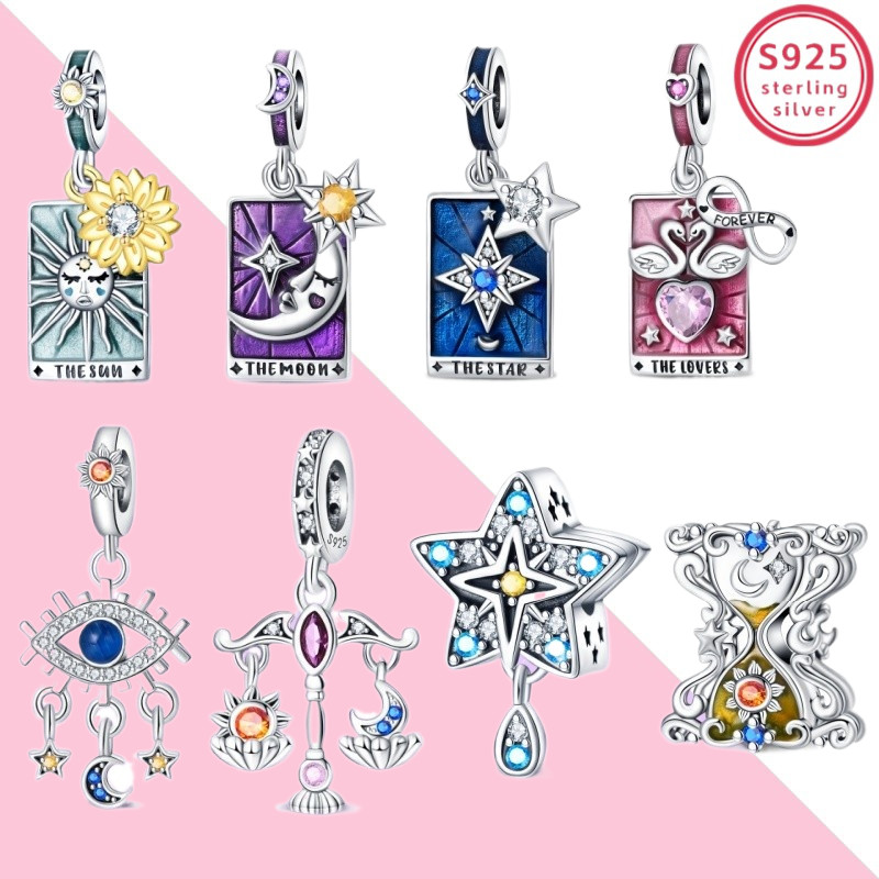 Joias de tarô de prata 100% S925 adequadas para pulseira de 3 mm DIY joias fazendo presente de aniversário