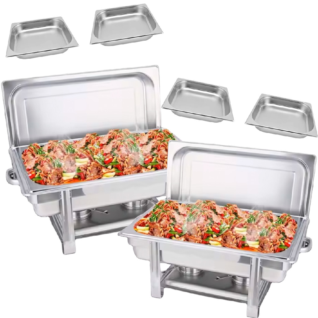 Kit 2 Rechaud 1/1 Panela 11l Cuba Buffet Panela Inox Premium