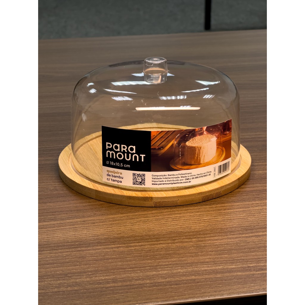 Queijeira De Bambu Com Tampa Paramount 2651 em Oferta na Shopee