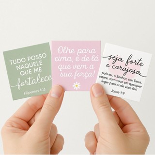 120 Unidades Mini Cartão com frases evangelicas 5x5cm em Oferta na Shopee