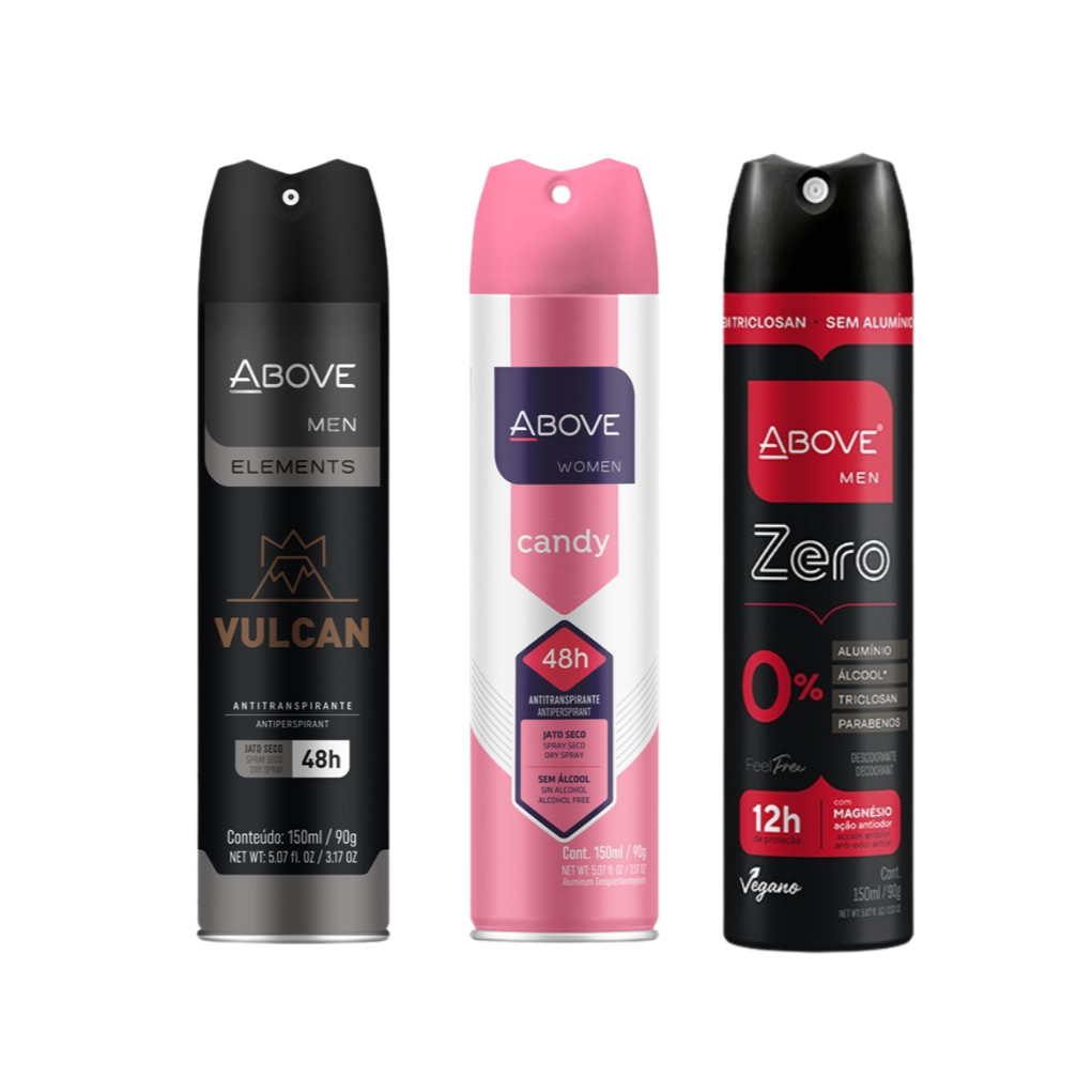 Desodorante Above 150ml Aerosol Feminino e Masculino