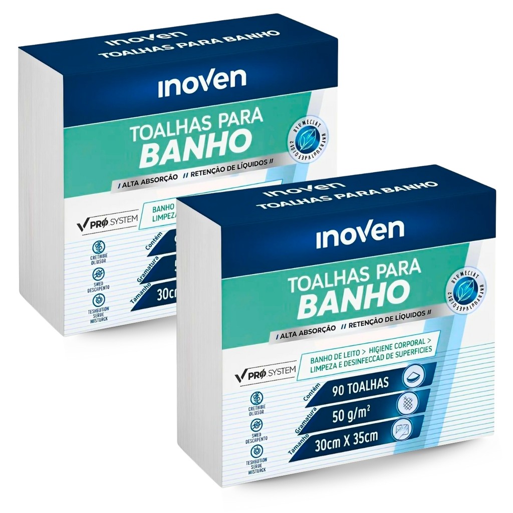 Lenço Corporal Banho Leito Idoso Higiene Pano Toalha 180 Un Branco Lisa