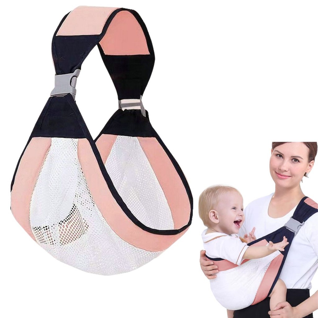 Suporte Canguru carregar Bebê ajustável Rosa Sling Conforto