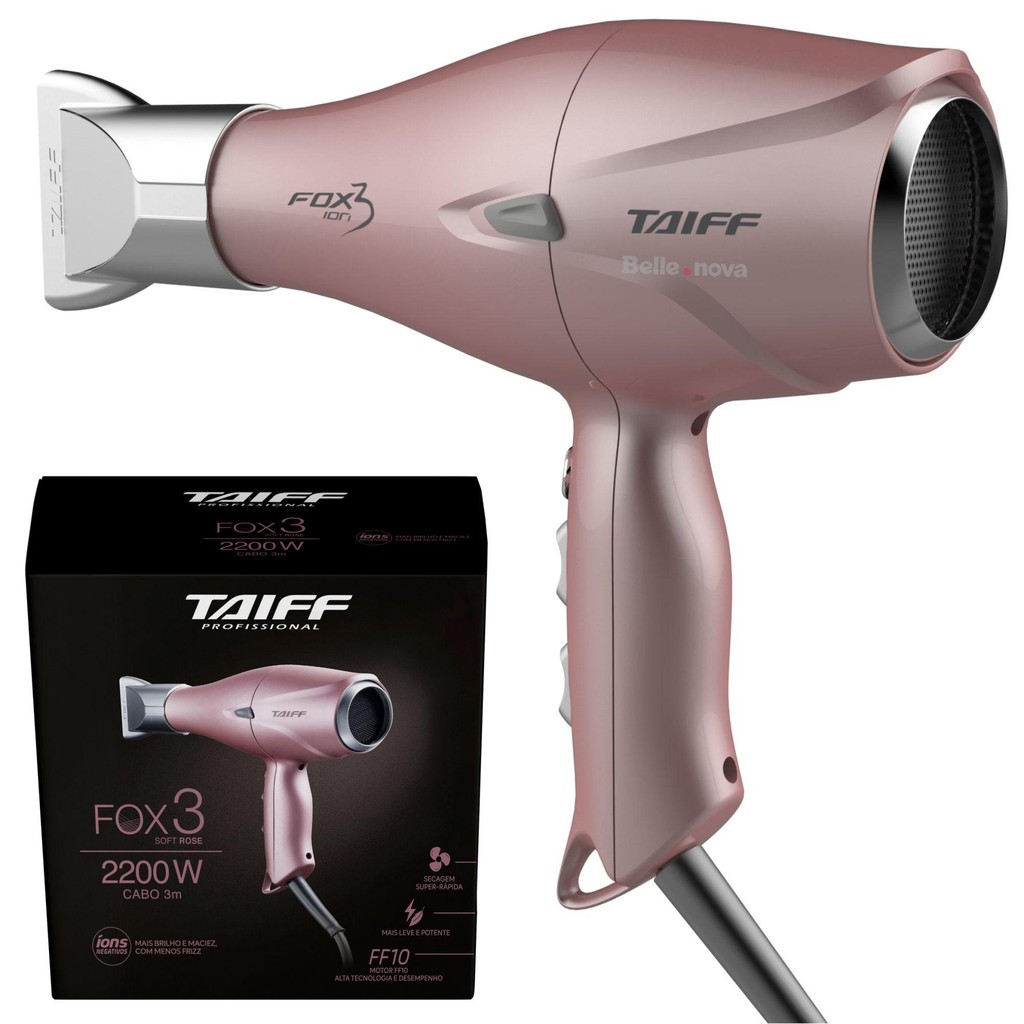 Secador Cabelo Taiff Fox Ion 2200W - Original em Oferta na Shopee