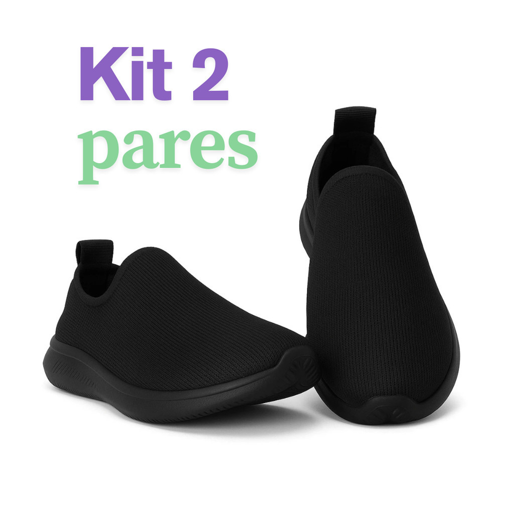 2 pares Tênis Meia Feminino Sem Cadarço Caminhada Descubra o conforto do nosso tênis feminino