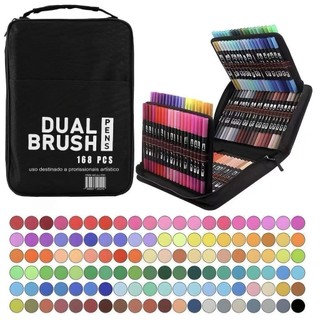 80/100/120/168 CORES Ponta Dupla De Pincel Dual Blush Fina Estojo De Armazenamento com Zí…