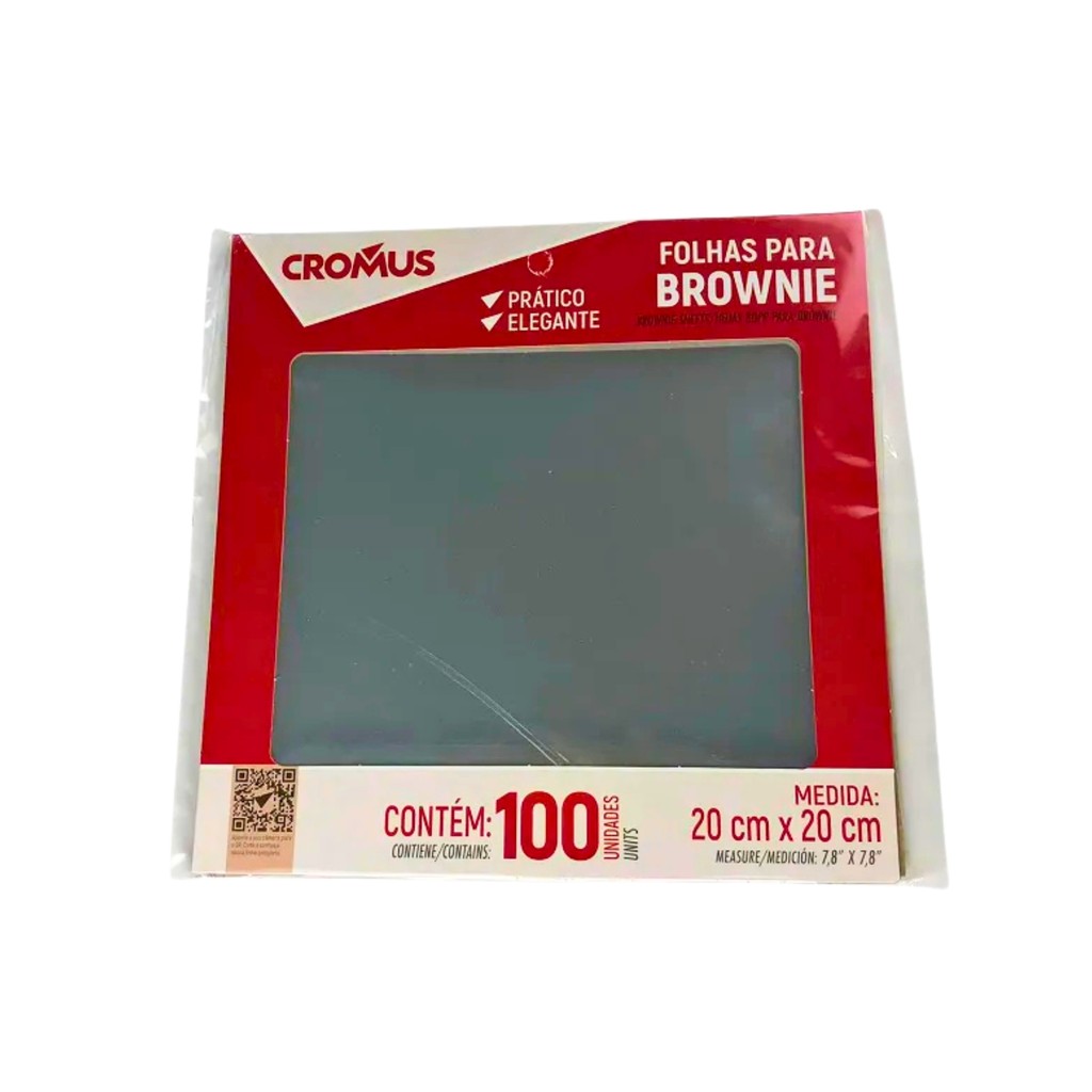Folha para Brownie Trasparente Cromus Contém 100 Unidades 20cm × 20cm em Oferta na Shopee