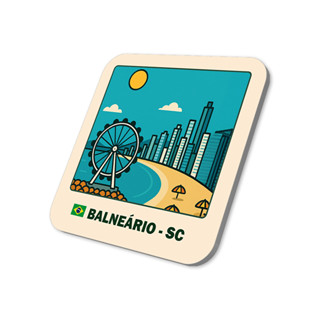 Imã Geladeira Balneário - Santa Catarina Brasil 5x5cm De Metal em Oferta na Shopee