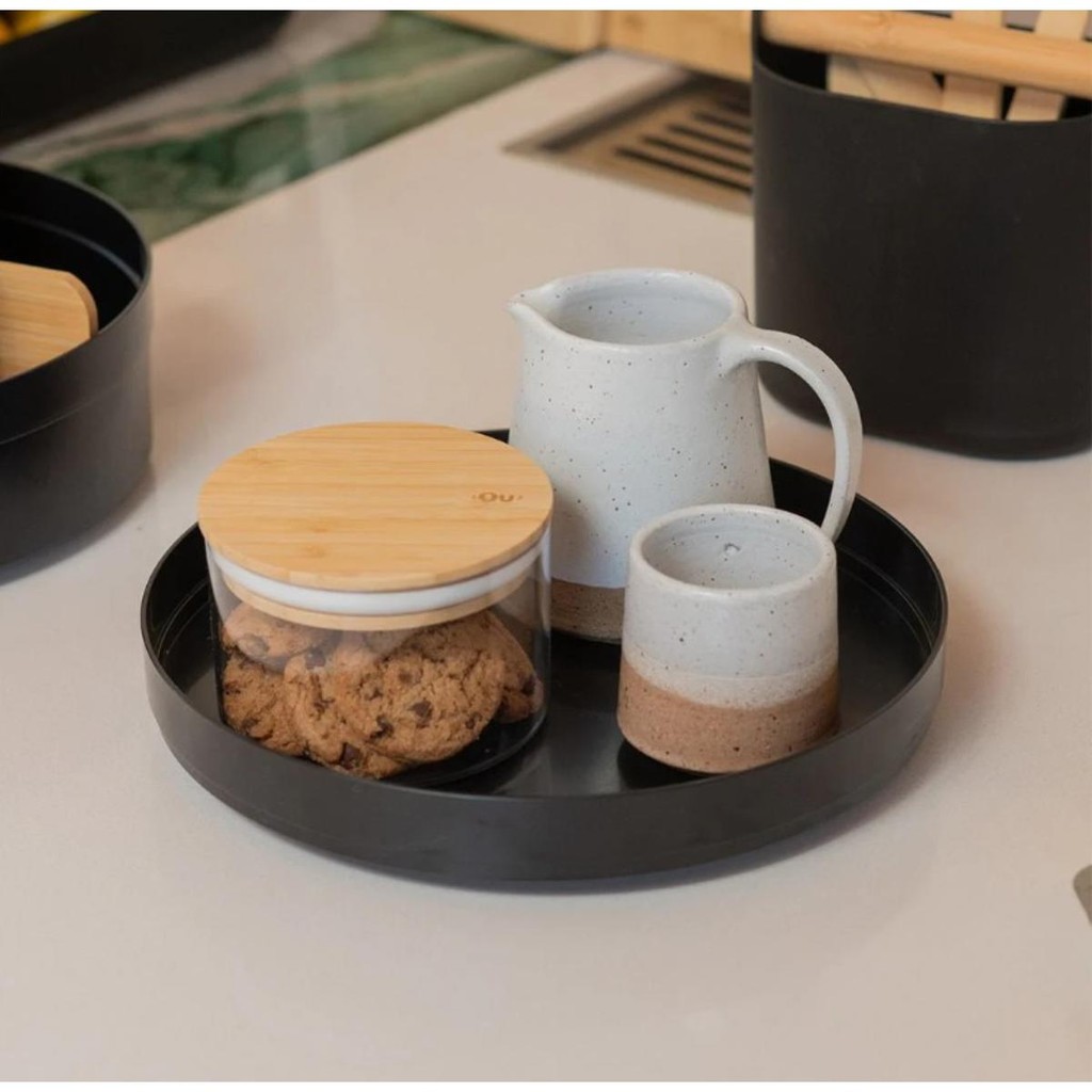 Organizador Giratório Porta Temperos Mesa Cozinha Preto Ou