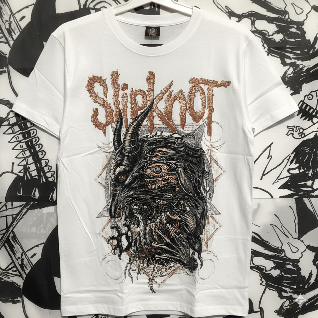 Camiseta Masculina Slipknot  Oversized Slipknot Vermelha  100 Algodão  Plus Size Streetwear