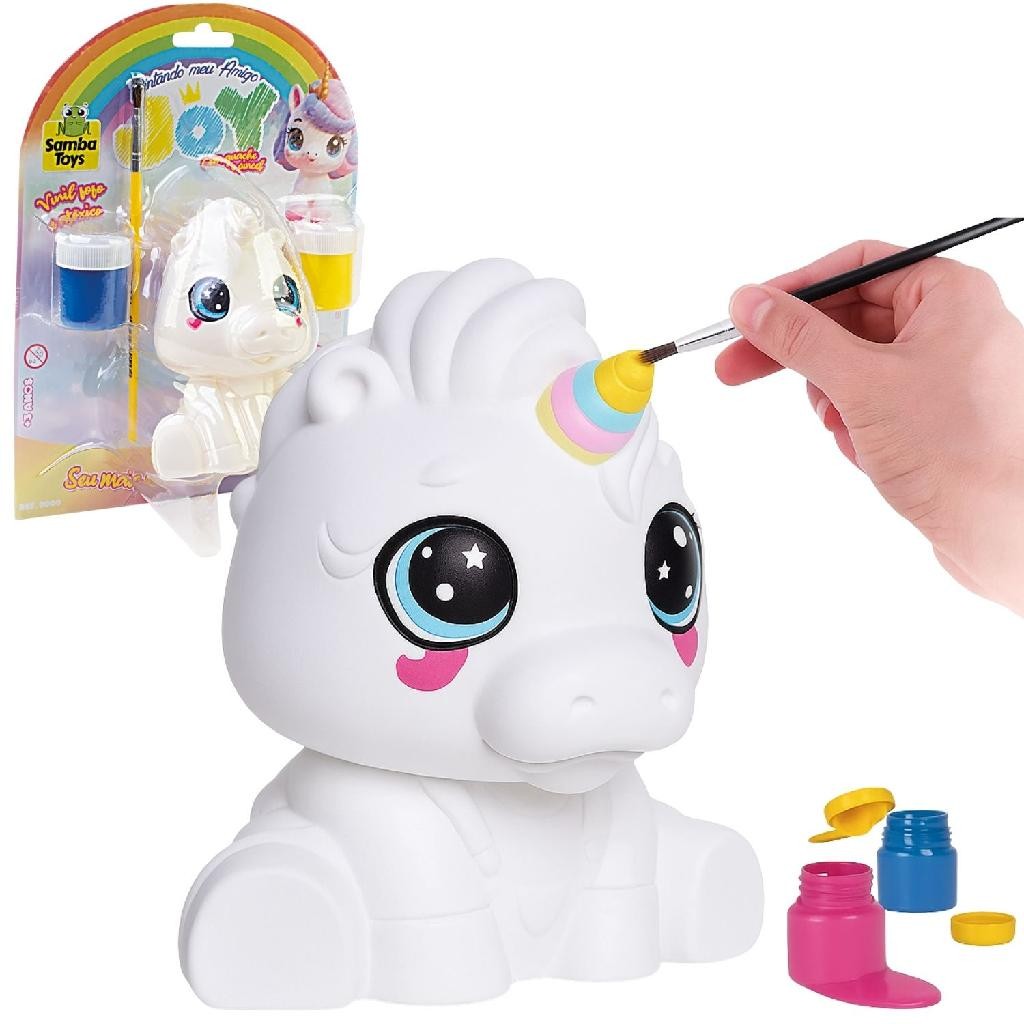 Unicórnio Para Colorir Brinquedo Pintura Educativo Infantil Lave e Pinte Novamente - Samba Toys