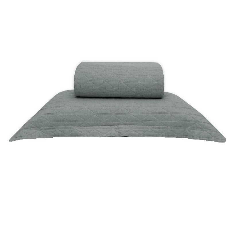 Kit Colcha Solteiro Stone Washed Sonhare Chumbo 2 Peças Sultan