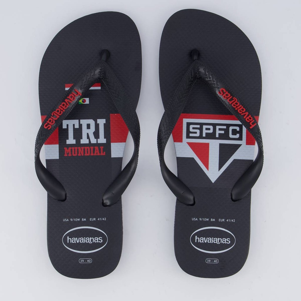 Chinelo Havaianas São Paulo Tri Mundial Preto