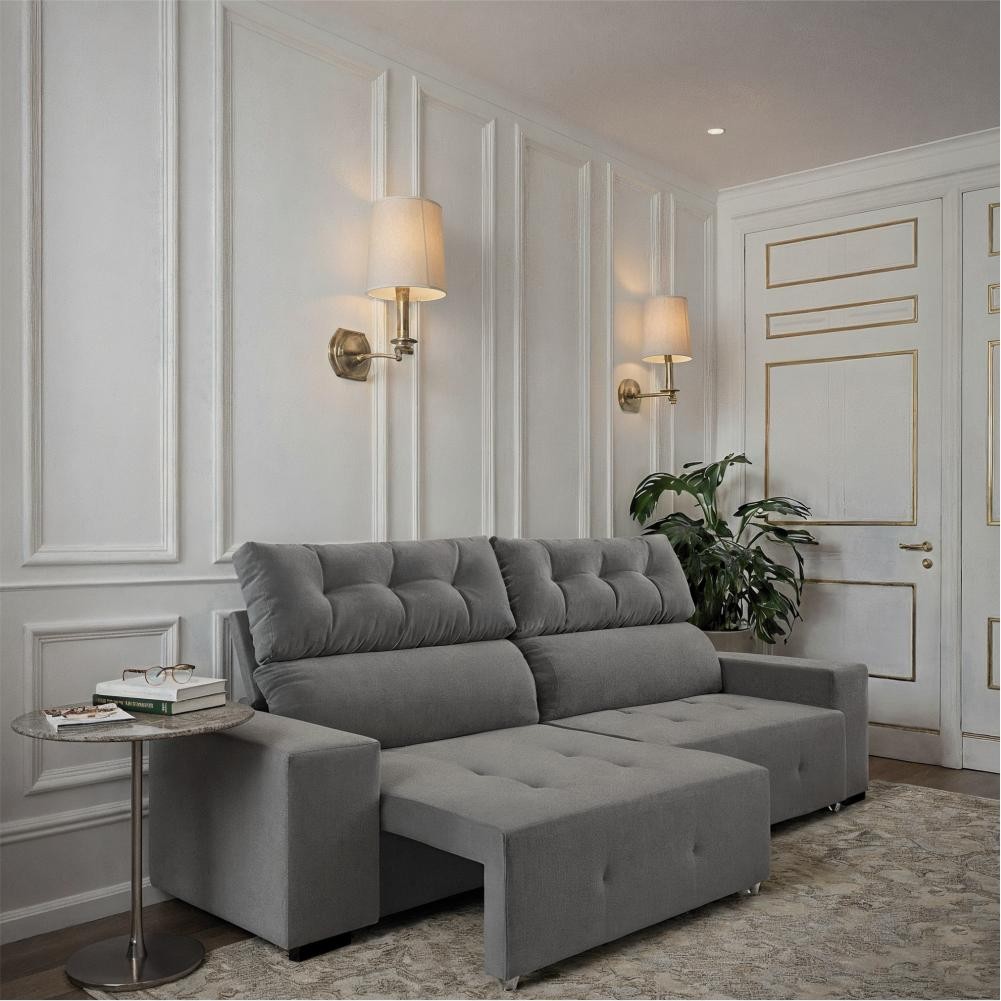 Sofá 4 Lugares Reclinável Sala de Estar 2,30m Velut Haven em Oferta na Shopee