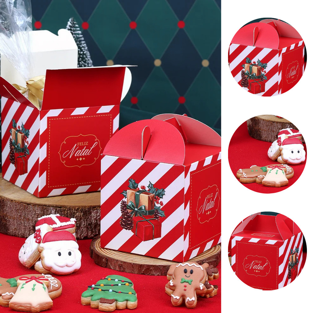 10 CAIXAS LEMBRANCINHA NATAL 9X9X9CM VINTAGE 5271 ( JANGO NATAL 2025 )