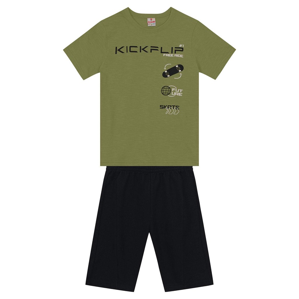 Conjunto infantil menino skate Brandili