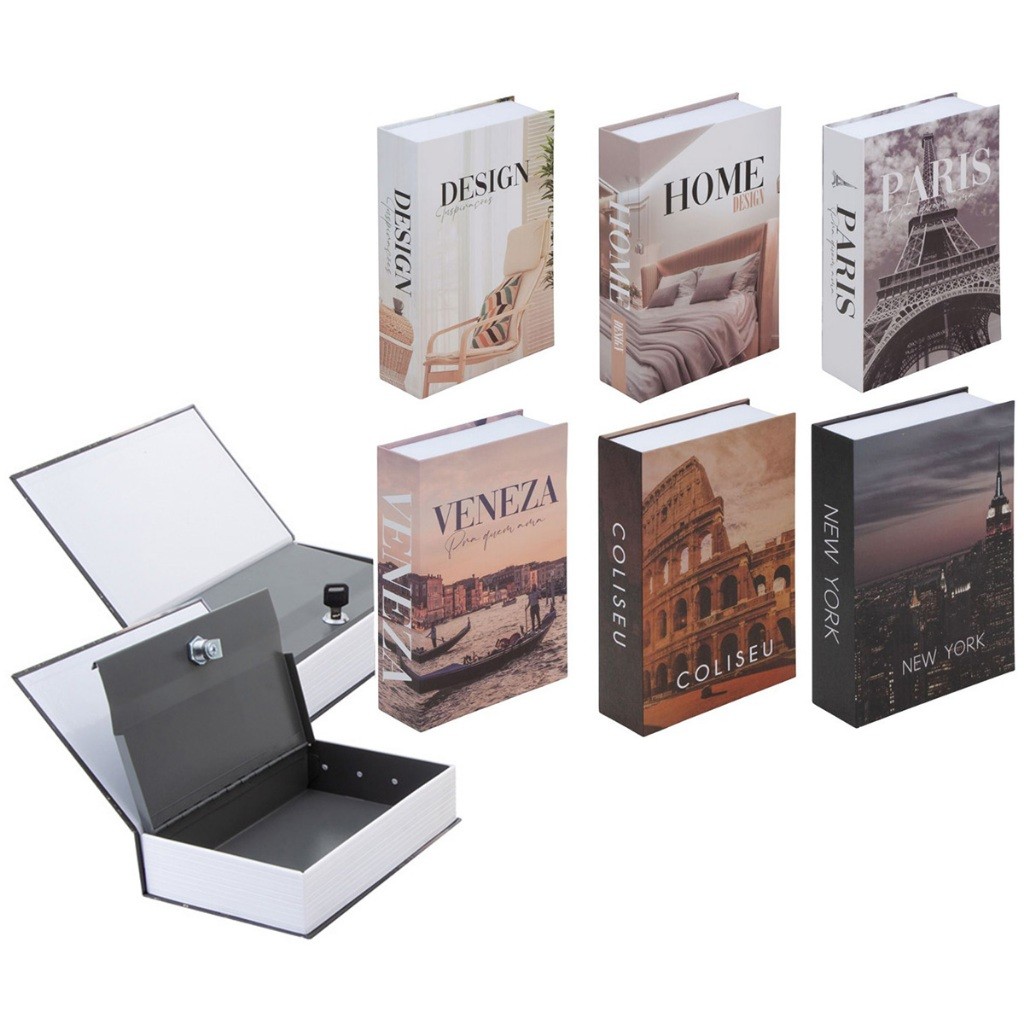 Cofre Camuflado Com Chave Porta Joias Formato De Livro Discreto em Oferta na Shopee