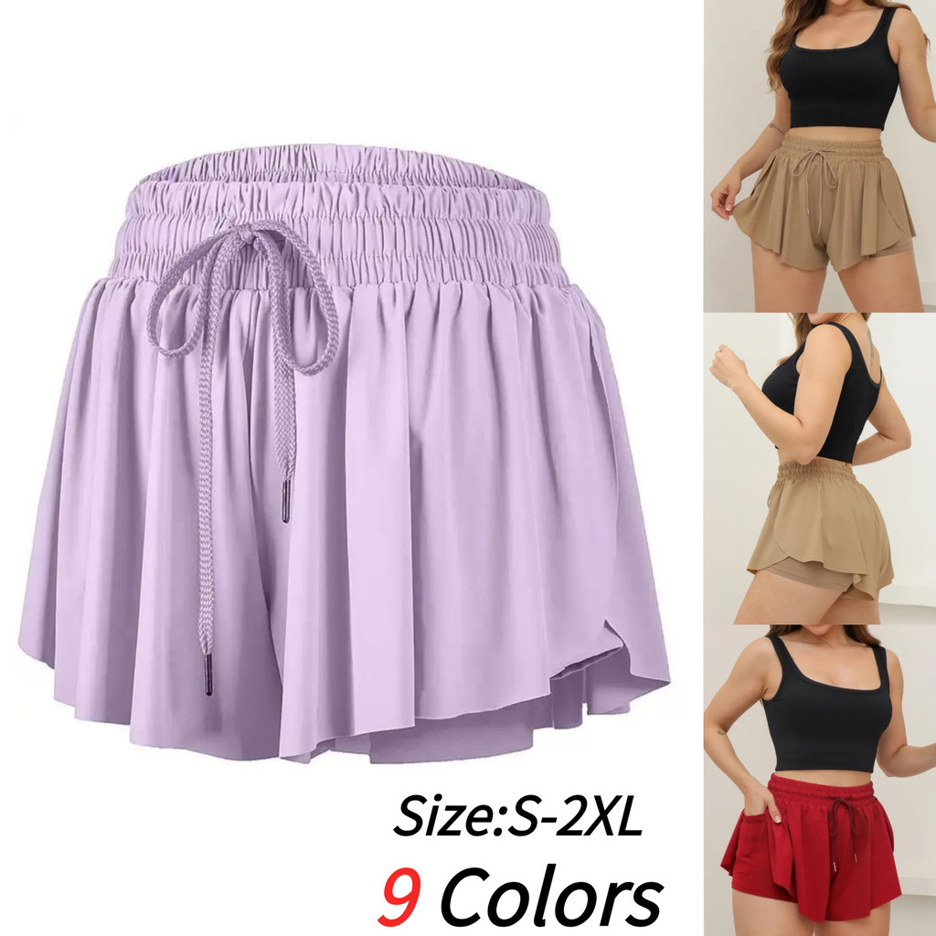 Shorts Duplo Feminino Fitness Gym Sports Yoga Poliamida Elástica Com Bolsa em Oferta na Shopee