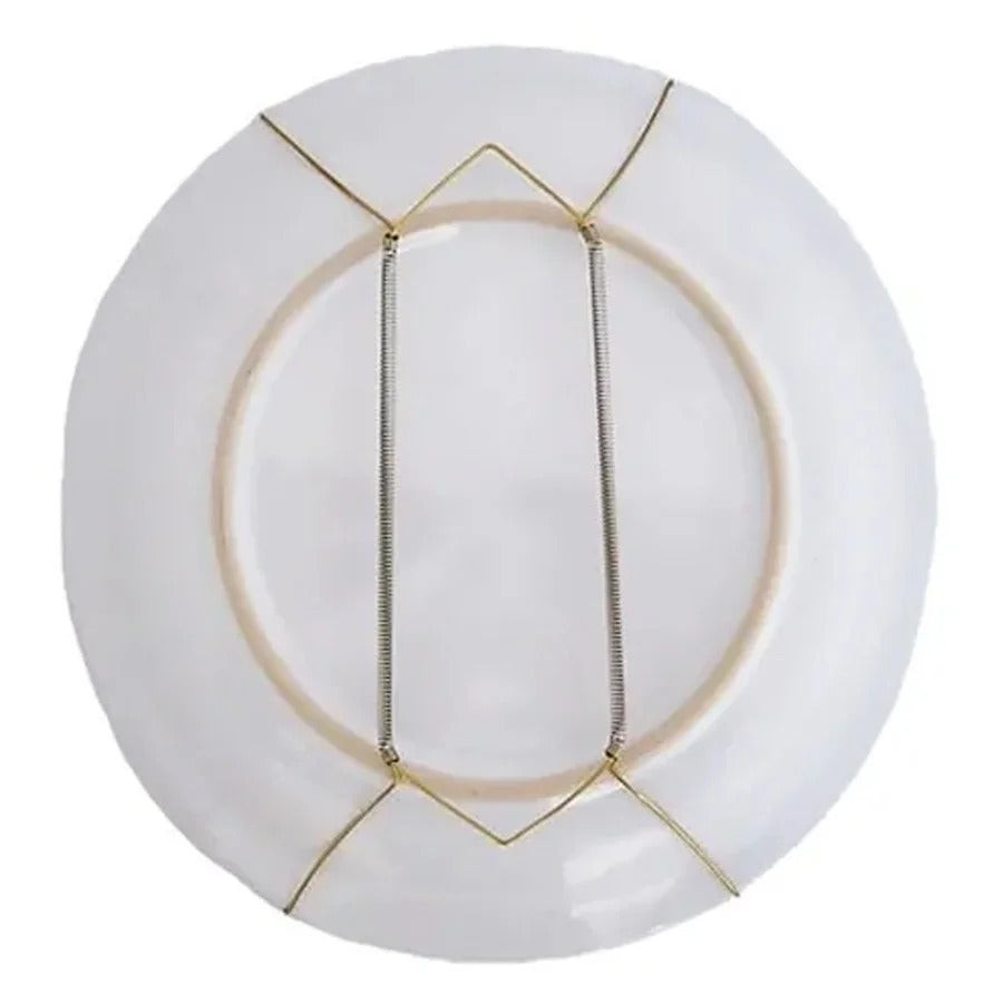Suporte Gancho Mola Dourada para Prato Decorativo na Parede