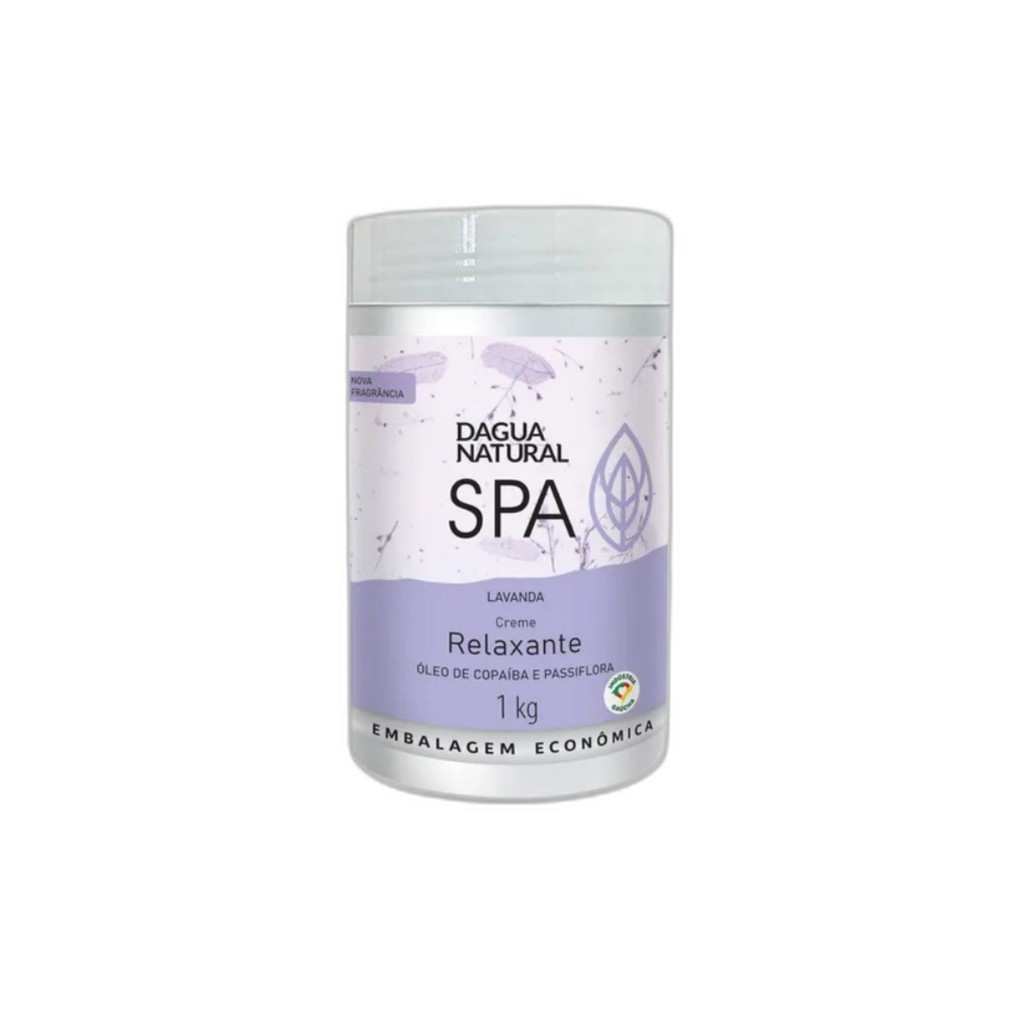 Creme Massagem Corporal Lavanda 1kg D’Água Natural – Hidratação e Relaxamento