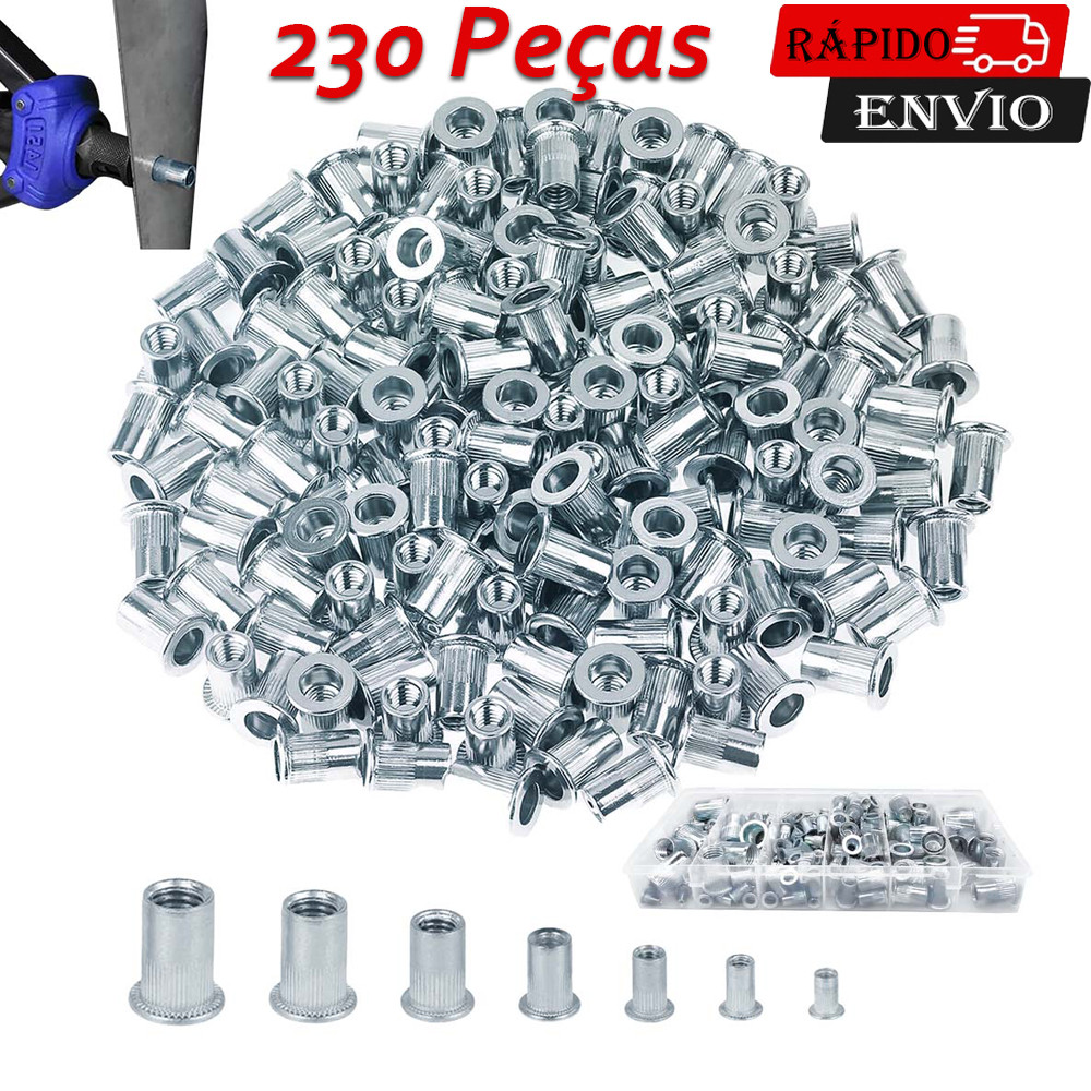 Azul e branco Porcas de Rebite M3-M12 Acabamento Zincado Aço Carbono Cabeça Plana Porca de Rebite Inserção Rosqueada