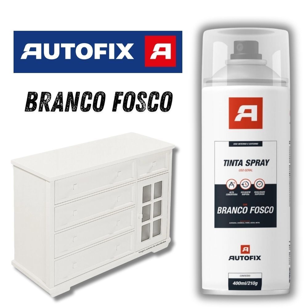 Tinta Spray Branco Fosco Uso Geral  400ml – Garantia Total