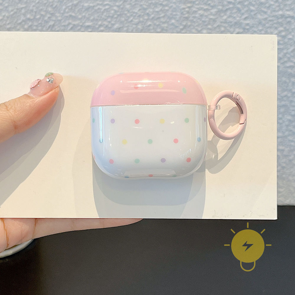 Capa Capinha Case For AirPods 4 / Pro3 / Pro2 / Pro / 3 / 2 / 1 TPU Colorful Polka Dot Headset Polka Dot