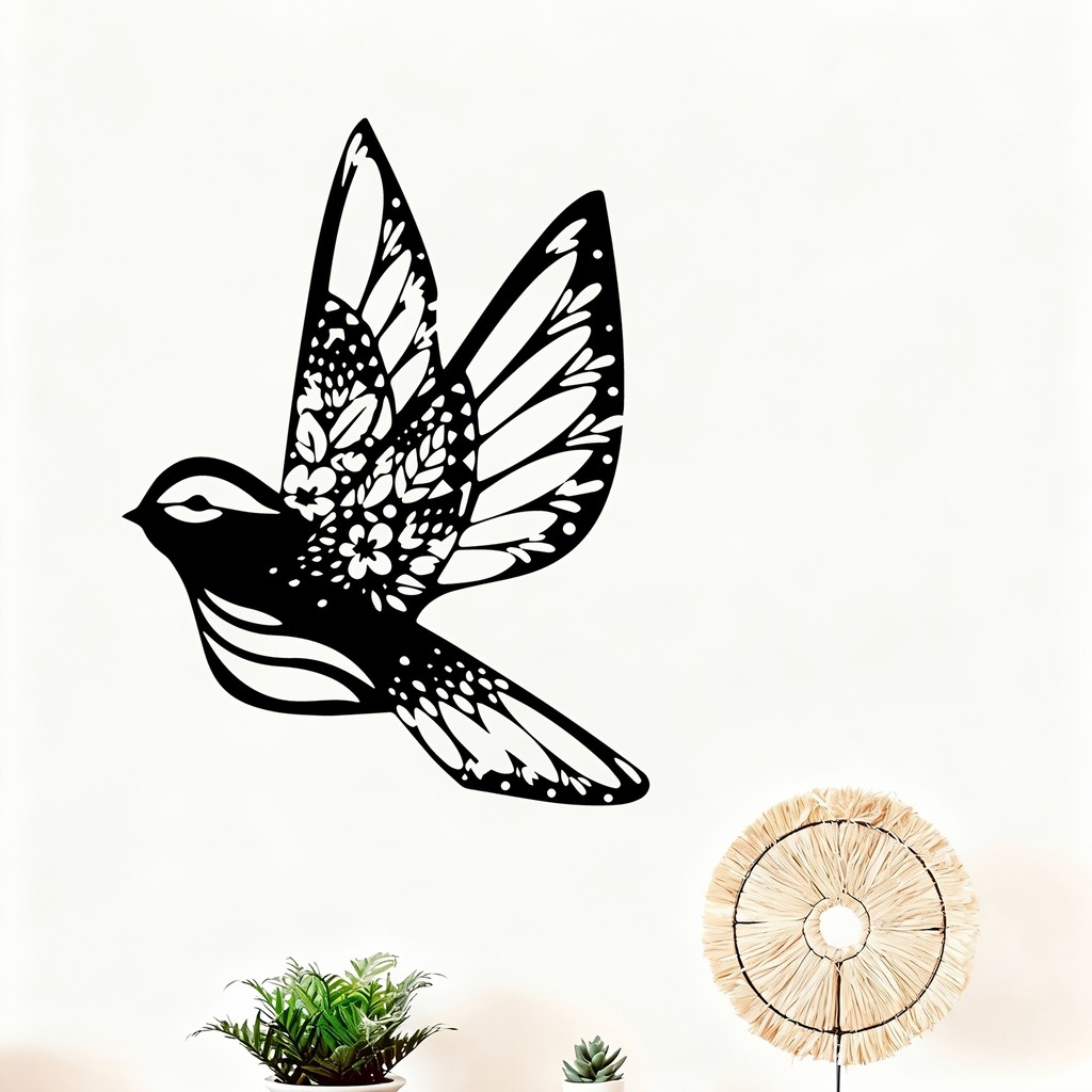 CIFbuy Elegante Metal Pássaro Arte De Parede Resistente À Ferrugem Ferro Jardim Cerca Decoração Presente Para Casa