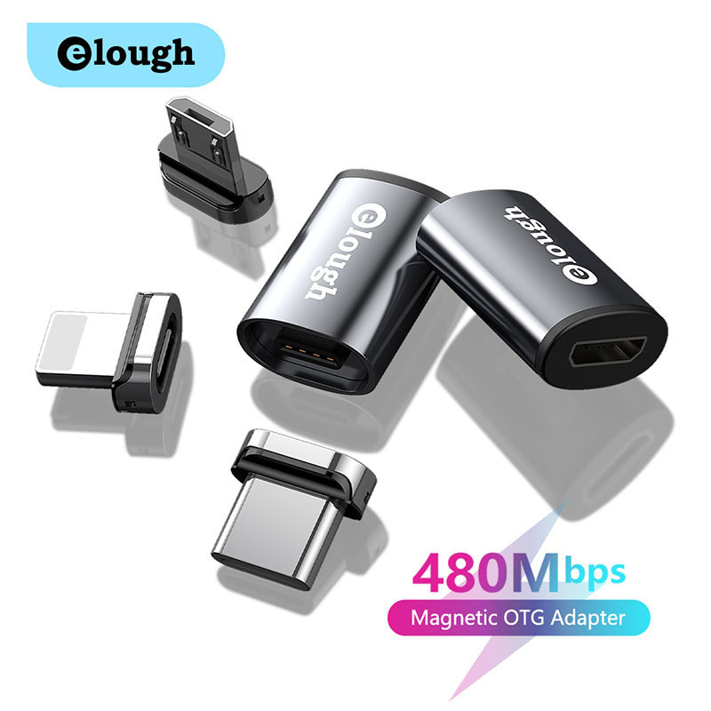 Elough Slot para cartão tipo-c adaptador magnético carga rápida transmissão de dados adaptador de Notebook do telefone m