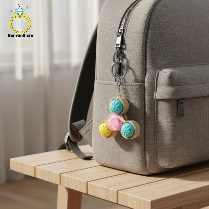 [BANY] Chaveiro Clier De Pão Cozido No Vapor Com Luz Brilhante LED Brinquedo Fidget Para Alívio Do Estresse Estudantes E