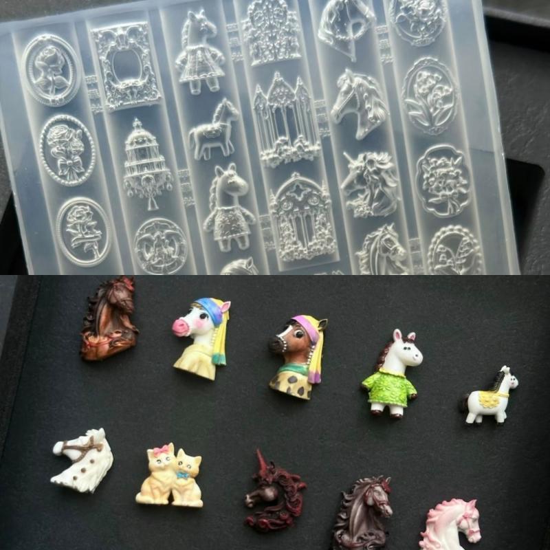 Decorador 3D Silicone Molde De Unhas Retro Cabeça De Cavalo Alívio Forma DIY Ferramentas De Decoração Para Kits De Manic