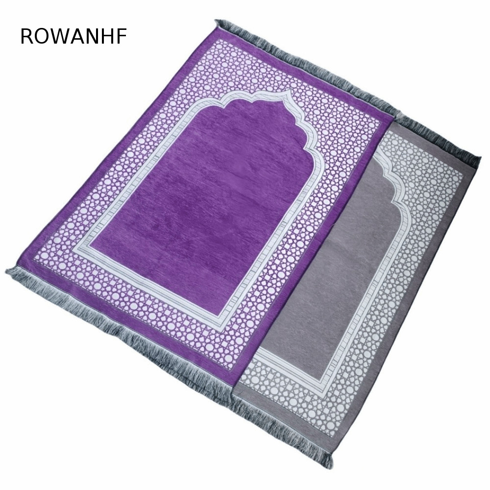 Imagem Tapete De Oração ROWAN , Dobrável Antiderrapante , Retângulo Étnico Com Cobertor De Adoração Lavável Borla