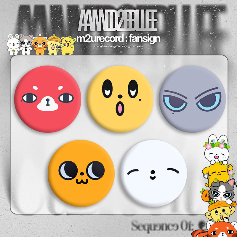 Broche De Lata Com Emblema De Desenho Animado Kpop Idol AND2BLE