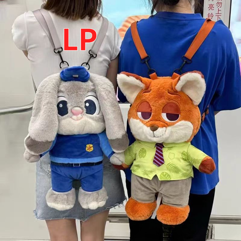 Bolsa de Pelúcia LP, Nova Mochila de Boneca, Mochila de Brinquedo, Mochila de Pelúcia de Raposa e Coelho, Bolsa de Desen