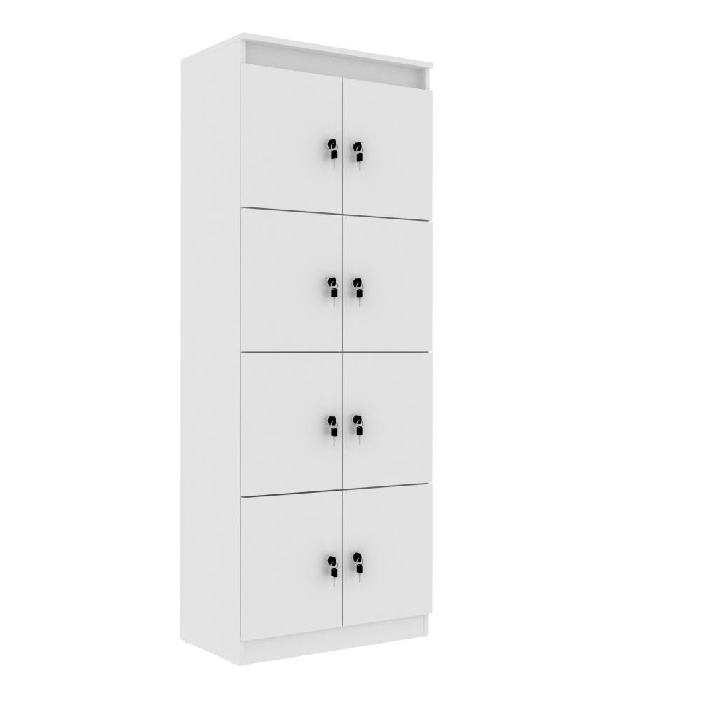 Armário Locker Guarda Volume 8 Portas com Chave 60x160cm Branco ME4202 - Tecnomobili
