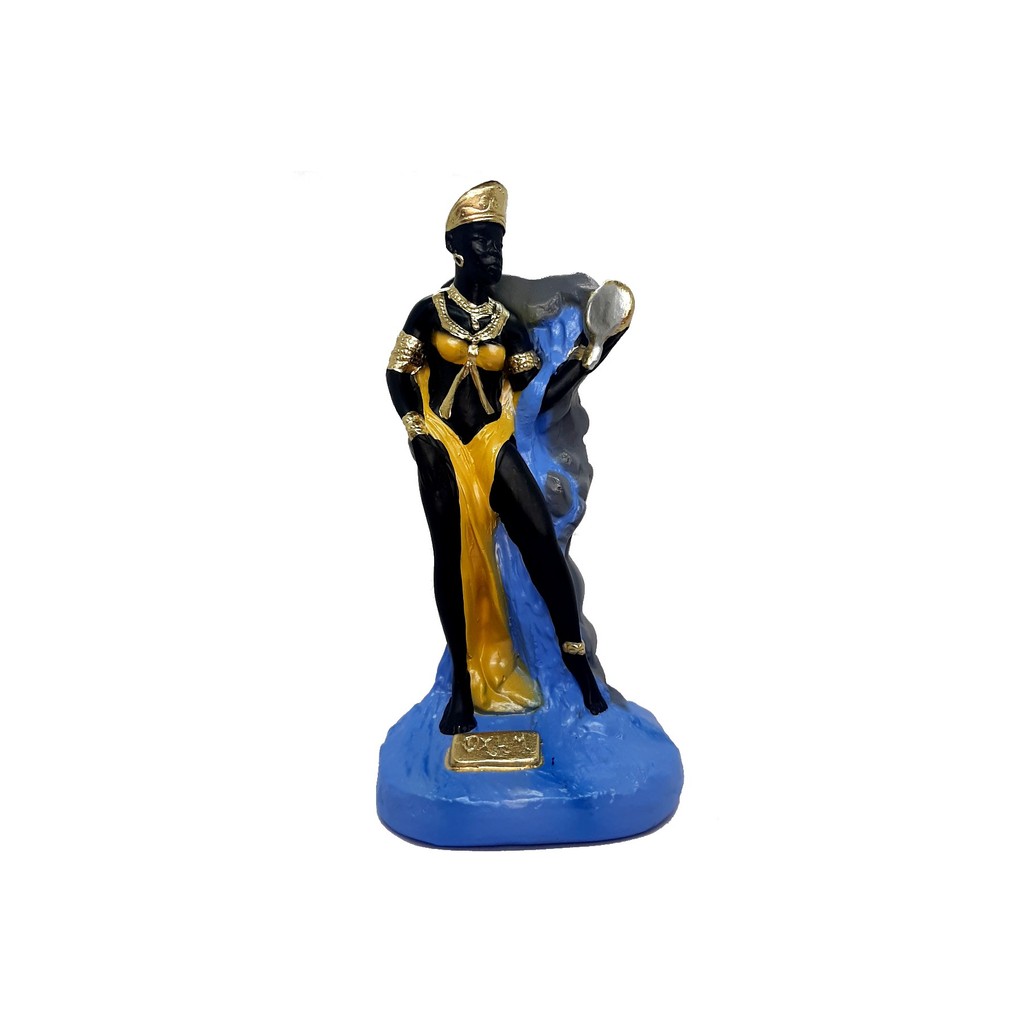 Escultura Estatueta Estátua Orixá Oxum Umbanda Candomblé Imagem Em Gesso 24cm Altar Congá Porteira Tronqueira