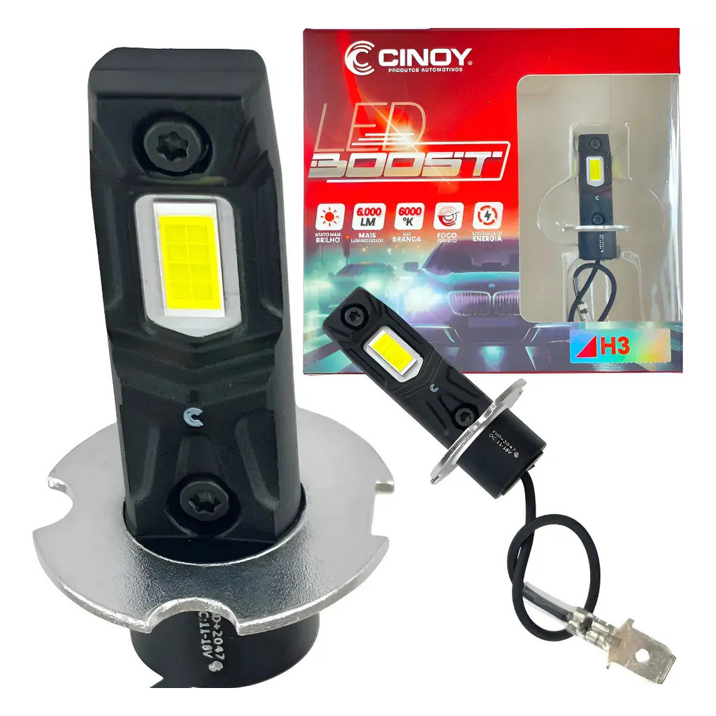 Lâmpada Ultra Led Boost Cinoy H3 6000 Lumens 6000k Só Plugar