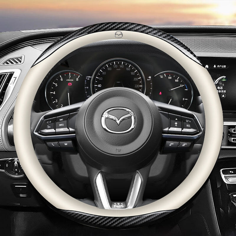 Capa de volante de couro Mazda para Mazda 3 CX5 2 6 CX30 RX7 5 CX3 RX8 323 BT50 CX7 CX8 MX5 CX9 Acessórios